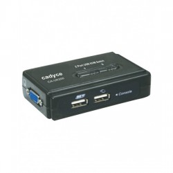 Cadyce 2 Port Desktop USB KVM Switch with 2x 1.2m USB KVM combo cables (High VGA resolution 2048 x 1536) CA-UK200