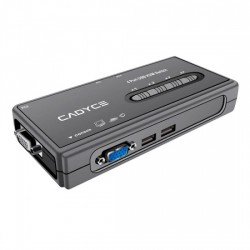Cadyce 4 Port Desktop USB KVM Switch with 4x 1.2m USB KVM combo cables High VGA resolution 2048 x 1536 CA-UK400