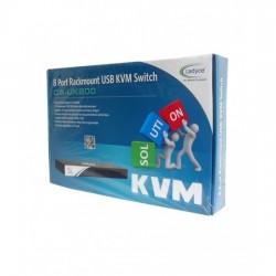 Cadyce 8 Port Rackmount USB KVM Switch with rack mount kit (High VGA resolution 2048 x 1536) CA-UK800